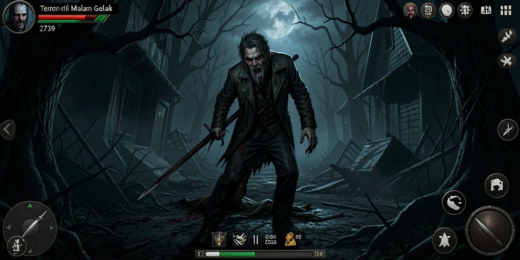 Screenshot gameplay 2739 yang menampilkan suasana Horror yang mencekam.