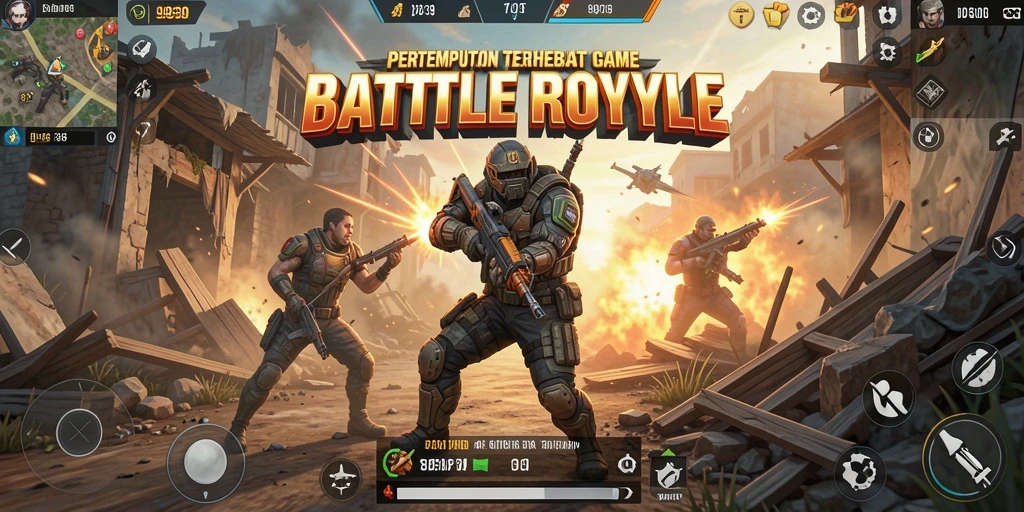 Tangkapan layar utama 9939 menampilkan aksi pertempuran yang intens dalam Battle Royale.