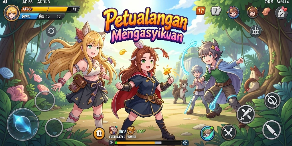 Tampilan gameplay dinamis dan penuh warna dari API66.