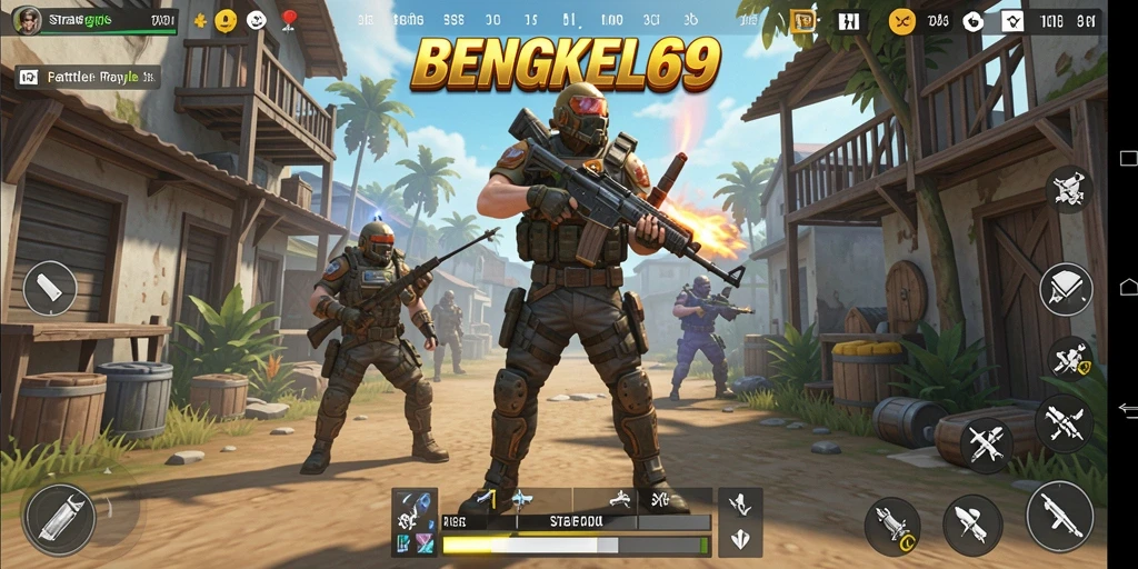 Gameplay seru dengan pertempuran intens dalam BENGKEL69.
