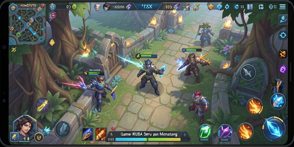 Tangkapan layar gameplay FOMOTOTO yang menunjukkan aksi tim yang seru.
