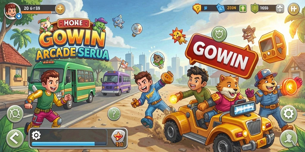 Tampilan gameplay seru GOWIN yang memukau dan menantang.
