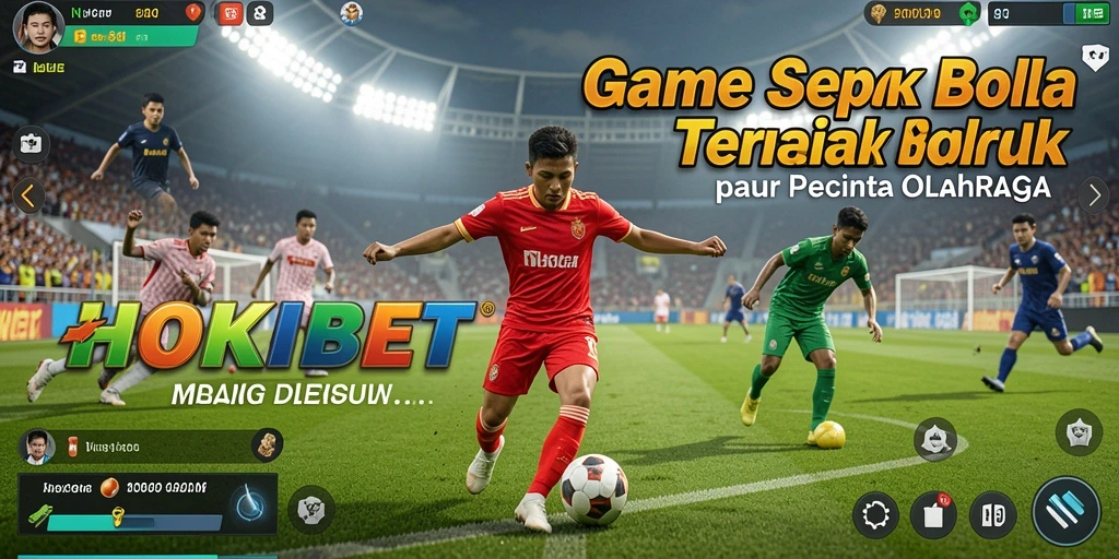 Screenshot gameplay HOKIBET yang menampilkan aksi seru di lapangan sepak bola.