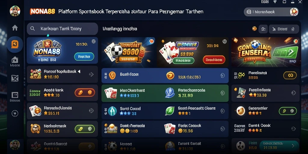 Screenshot gameplay NONA88 yang menunjukkan fitur taruhan olahraga.