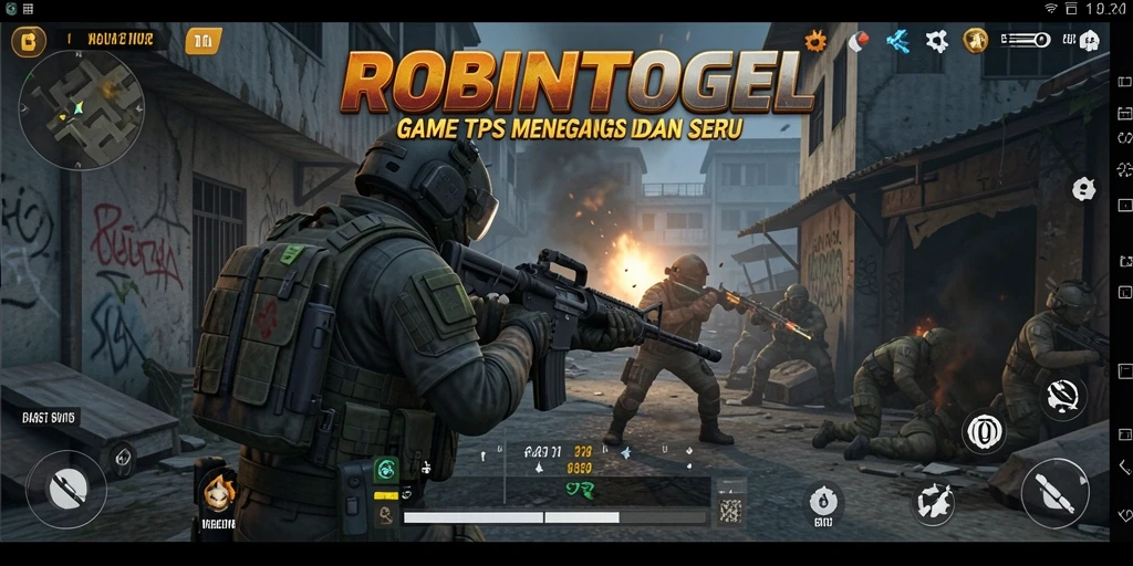 Tampilan gameplay ROBINTOGEL yang penuh aksi dan menegangkan.