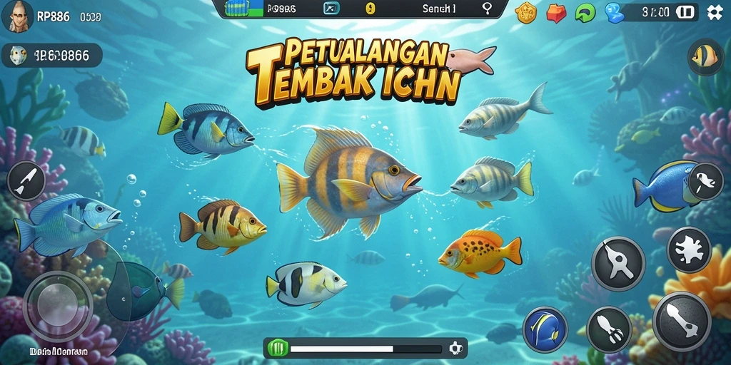 Gameplay seru menembak ikan di lautan.