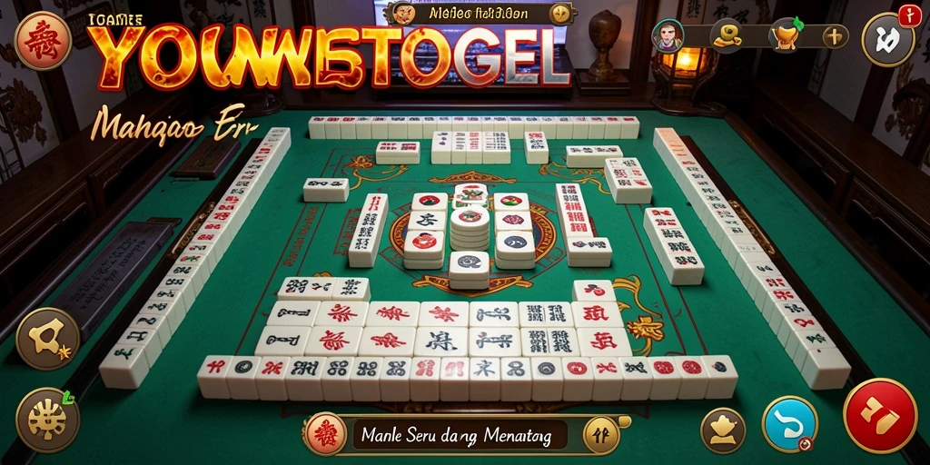 Tampilan gameplay seru YOWESTOGEL dengan Mahjong yang menantang.